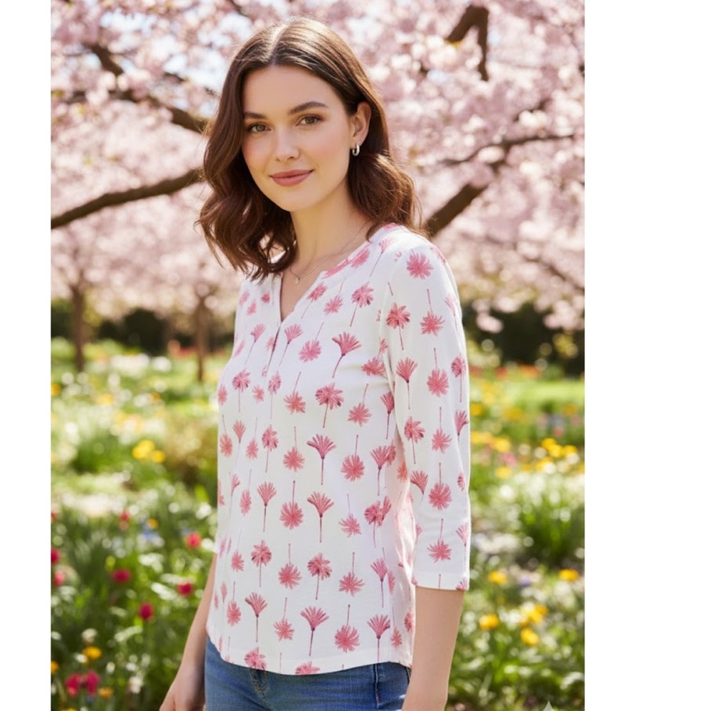 Karen‎ Scott white pink flower print size 0X